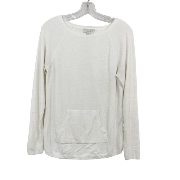 Barefoot Dreams Cozychic Ultra Lite Raglan Pullover Sweater Top White Size Small - Picture 1 of 6